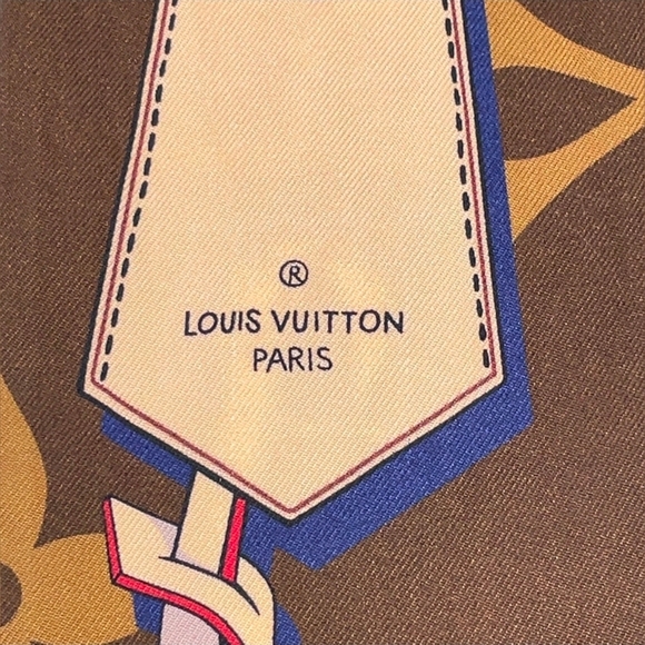 Louis Vuitton M79621 Bandeau Tribute To Brown Multi Silk Scarf w/BOX/COA - Picture 10 of 13